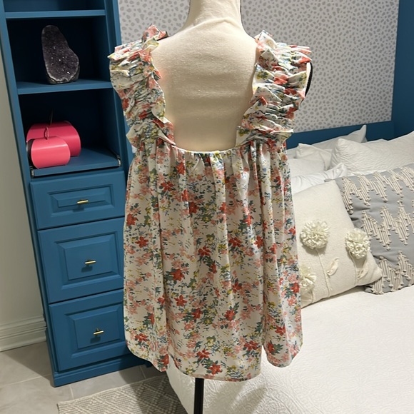 Entro floral ruffle strap babydoll tank - Picture 5 of 6